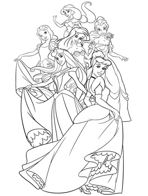 Disney All Princesses Together Return To Childhood Adult Coloring Pages