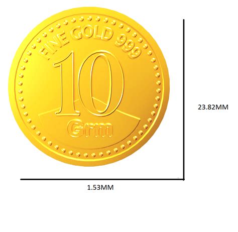Ten10gm 24kt 999 Purity Certified Gold Coin Bullion In Blister