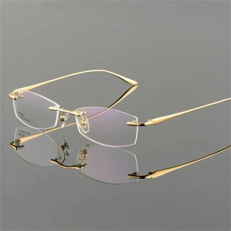 Vazrobe Glasses Frame Men Gold Rimless Eyeglasses Man Frameless Prescription Spectacles For Male