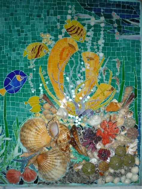 Coral Reef By Sibel Hananel Mosaic Art Painting