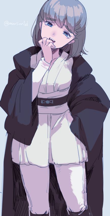 Safebooru 1girl Blue Eyes Brown Hair Genderswap Genderswap Mtf Jedi