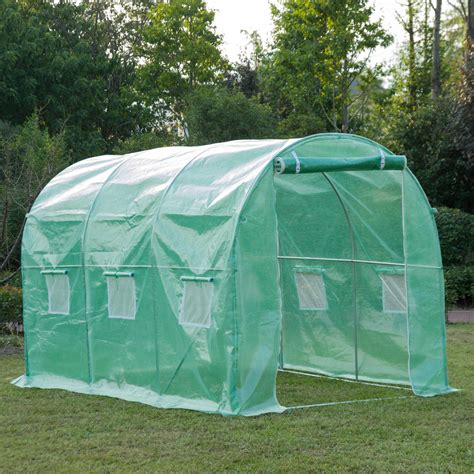 outsunny polytunnel walk  garden greenhouse  zip