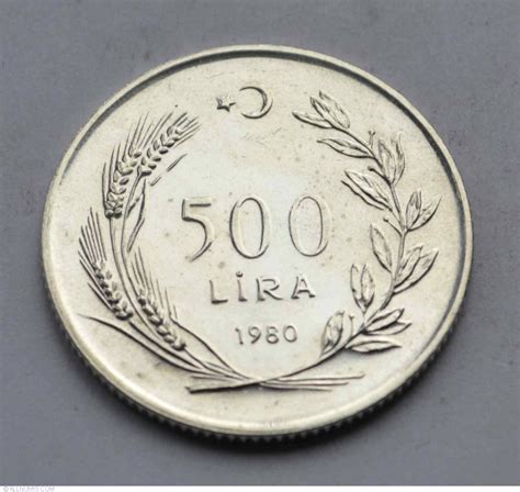 500 Lira 1980 Republic 1971 1980 Turkey Coin 35373