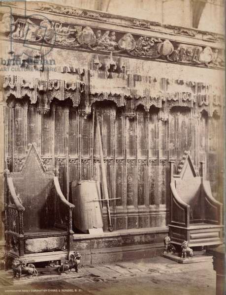 Westminster Abbey Coronation Chairs And Reredos London C1885 Bw