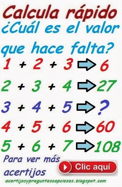 Ejercicios de habilidad mental matematica con respuestas. Acertijos matemáticos y preguntas capciosas: 2014-01-12 | Acertijos matematicos resueltos ...