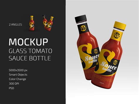 Glass Tomato Sauce Bottle Mockup Set By Country4k On Dribbble