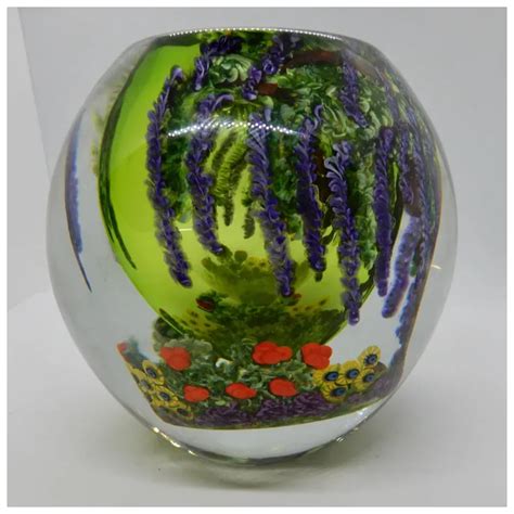 Chris Heilman Wisteria Art Glass Vase 1998 Ruby Lane