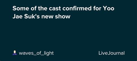 When the teasers for this show first came out, i didn't know what to expect because they didn't really show anything and tbh, i was just looking forward to the chemistry but it was funnier. Some of the cast confirmed for Yoo Jae Suk's new show ...