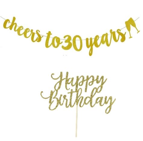 Buy 30th Birthday Banner 30th Birthday Decorations Gold Glitter