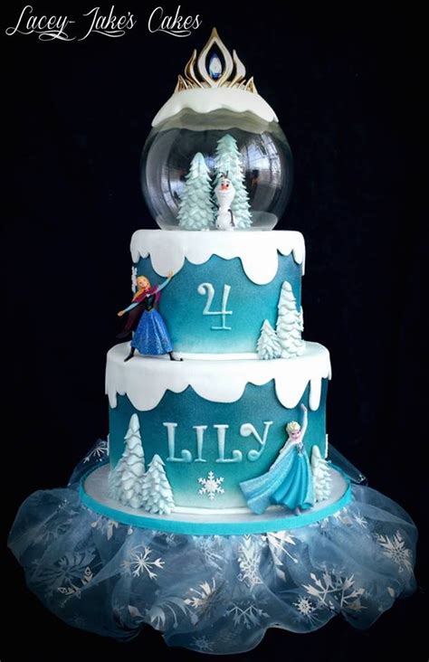 The best place to start is by looking at other cakes of the same theme and picking what you like and think would be manageable to recreate at home. Cake Blog: Frozen Snow Globe Cake