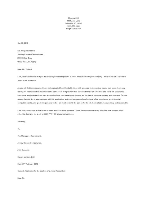 Scrisoare de Intentie in engleza | Accounting | Business