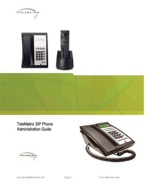 Telematrix Sip Phone Administration Guide 0701091 Pdf Ip Address