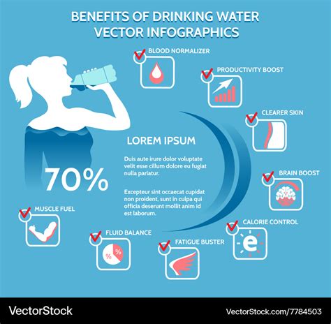 Benefits Of Drinking Water Infographics Royalty Free Vector