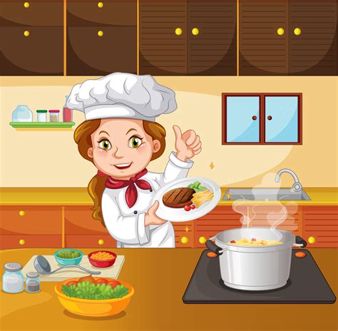 Download this free picture about cook boy kid from pixabay's vast library of public domain images and videos. Female chef cooking in the kitchen - Download Free Vectors ...