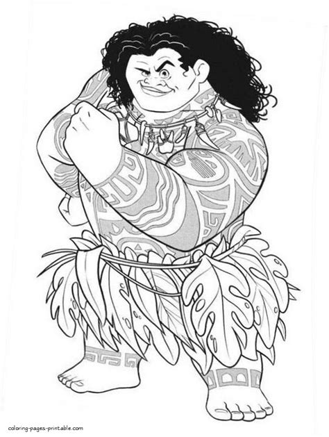 Coloring Pages Moana Maui