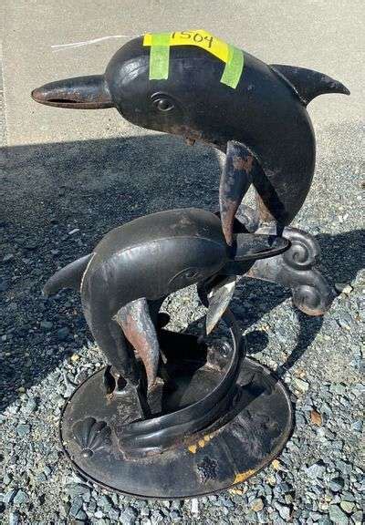 Metal Dolphin Sculpture Dixons Auction At Crumpton