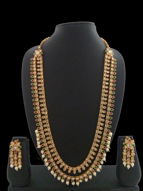 Handmade Indian Jewellery Indian Fashion Jewelry Long Necklace Set