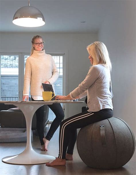 Exercise ball chairs won't roll away because they fit in a chair frame with back support. 16 Best Balance Ball Chairs For Sitting Behind A Desk - Vurni