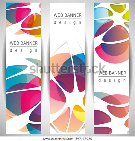 Set 160x600 Abstract Banners Vector Illustrtion Stock Vector Royalty