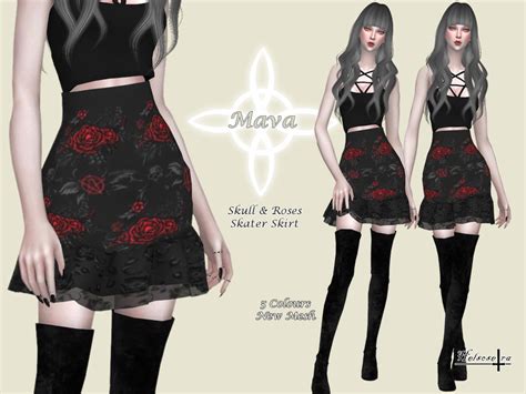 The Sims Resource Mava Gothic Skater Skirt