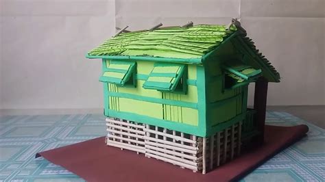 Diy Making Nipa Hut Using Cardboard And Paper Bahay Kubo Youtube