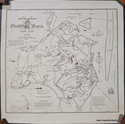 1929 Map Of The Town Of Chatham Mass Antique Map Maps Of Antiquity