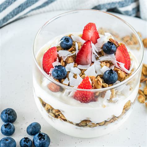 Yoghurt Granola And Fruit Juiced Life