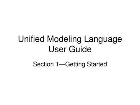 Ppt Unified Modeling Language User Guide Powerpoint Presentation