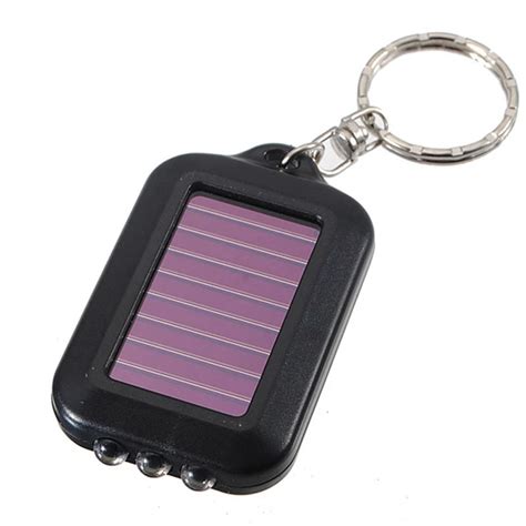 10pcslot Mini Portable Keychain Solar Power Charging Key Ring