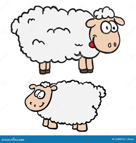 Two Sheep Stock Illustration Illustration Of Cartoon 72588752
