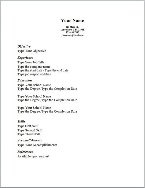 A simple or basic resume template is defined by a clean and consistent look with strong lines separating categories and leading the eye through the template. Simple Sample Resume Templates | Simple Resume Template ...