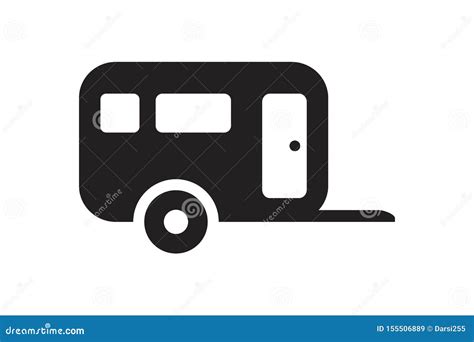 Camper Icon Black Isolated On White Background Vector Illustration