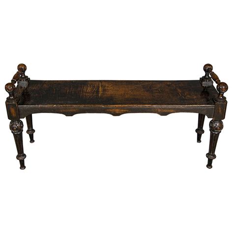 19th Century Gothic Revival Oak Hall Bench Oak Hall Bench Hall Bench