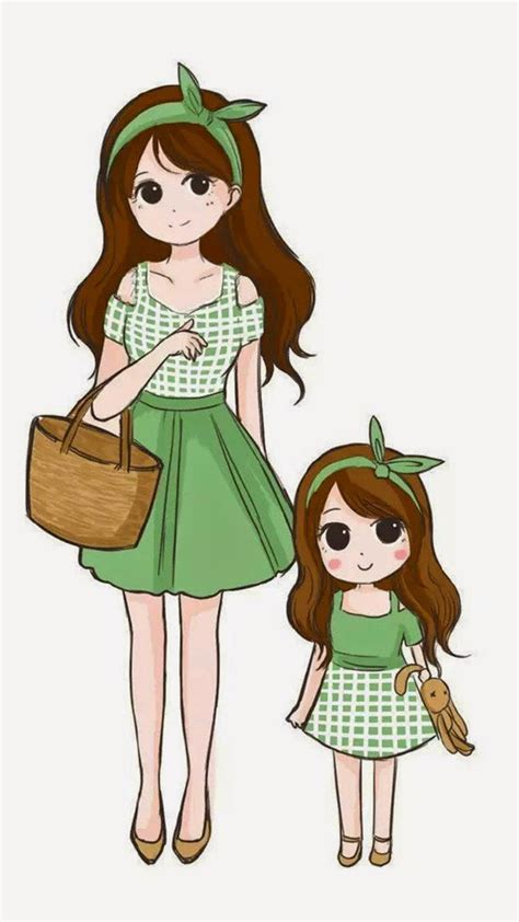 Dibujos De Madre E Hija Kawaii Faciles Kulturaupice