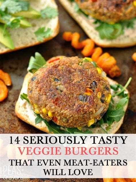 Some Veggie Burgers With The Words 15 Seriously Tasty Veggie Burgers