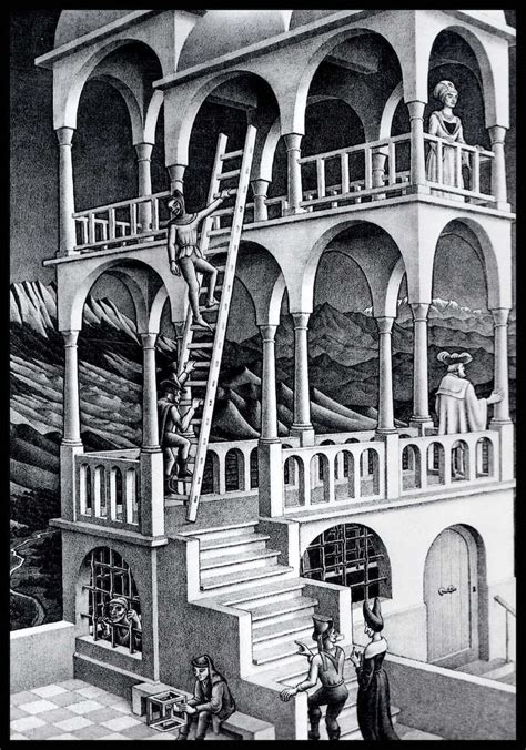Mc Escher Print Escher Artbelvedere Circa 1958 Etsy