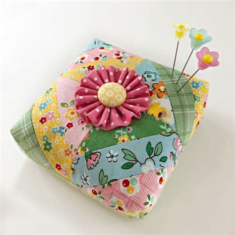 Scrappy Strips Patchwork Pincushion Sewing Accessory Etsy Pin