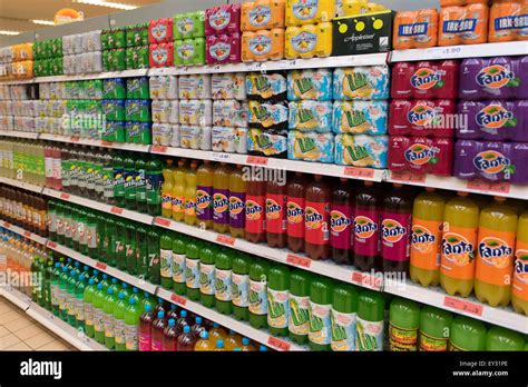 Sugary Fizzy Drinks On Supermarket Hi Res Stock Photography And Images