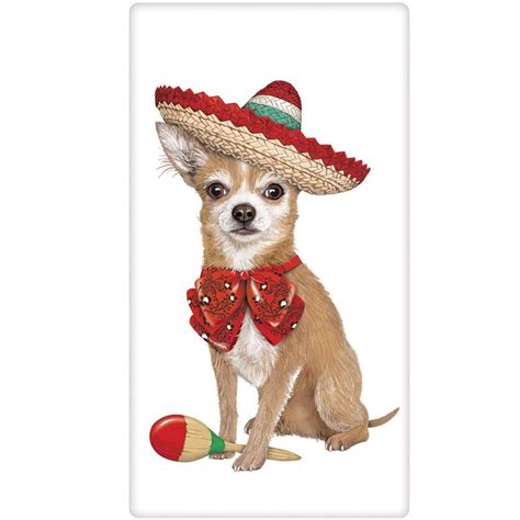 Mary lake thompson autumn floral vase sunflower 100% cotton flour sack dish tea towel. Mary Lake-Thompson Chihuahua Sombrero Cotton Flour Sack ...