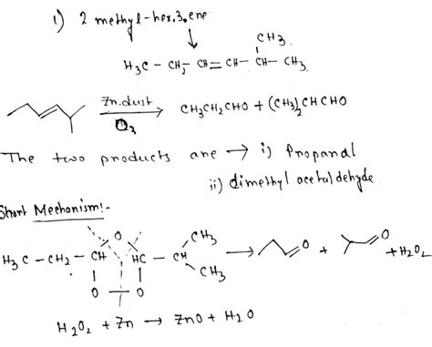 2 Methyl Hex 3 Ene Undergoes Ozonolysis What Is The Product And