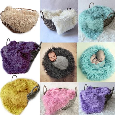 5080cm Faux Fur Fashion Blanket Newborn Photography Prop Baby Blankets