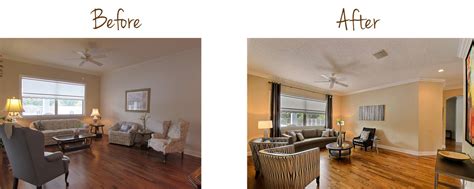 Happy hues save a dark, paneled living room. Interior Redesign Before & After — Captiva Design
