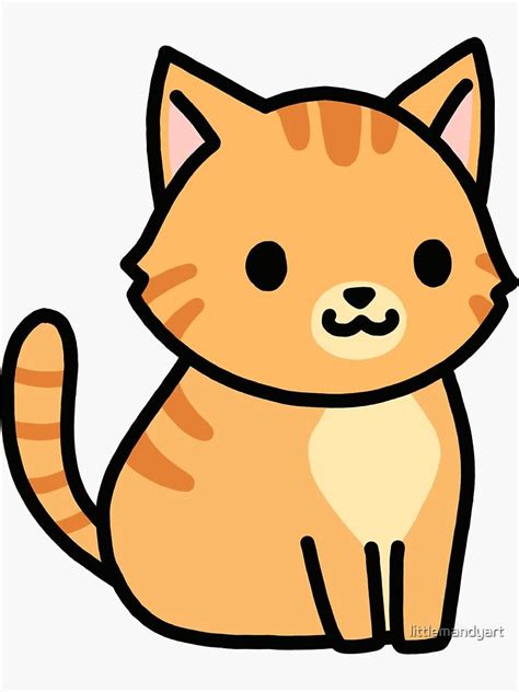 Orange Tabby Cat Sticker By Littlemandyart Cat Doodle Orange Tabby