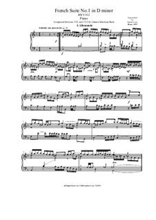 Suite Nr 1 in d Moll BWV 812 Sechs französischen Suiten von J S Bach auf MusicaNeo
