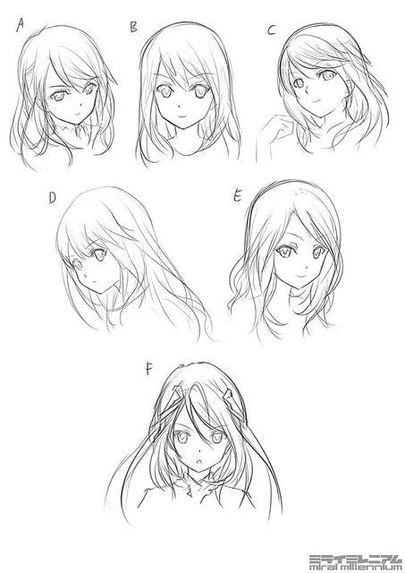 Tipos De Pelo Mujer Manga Dibujos Dibujar Cabello Y Bocetos