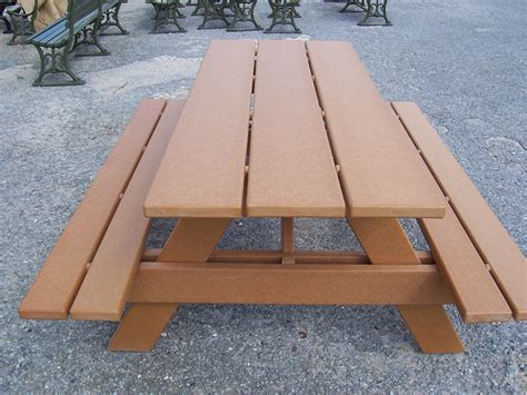 4573a Recycled Plastic Picnic Table With Attached Seating American Holtzkraft