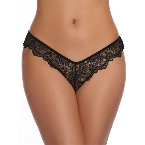 Wodstyle Womens Lace Seamless Lingerie Briefs Low Waist Underwear Thongs Sexy Panties