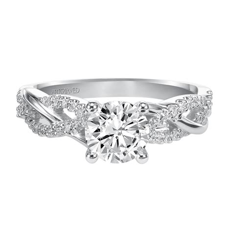 Braided 14kt White Gold An Diamond Engagement Ring By