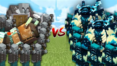 Extreme Raid Vs Wardens In Minecraft Mob Battle Youtube