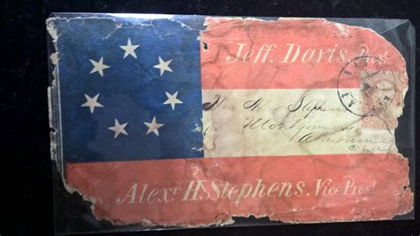 1861 Csa Patriotic Stars And Bars Postal Cover By Confederate States Of